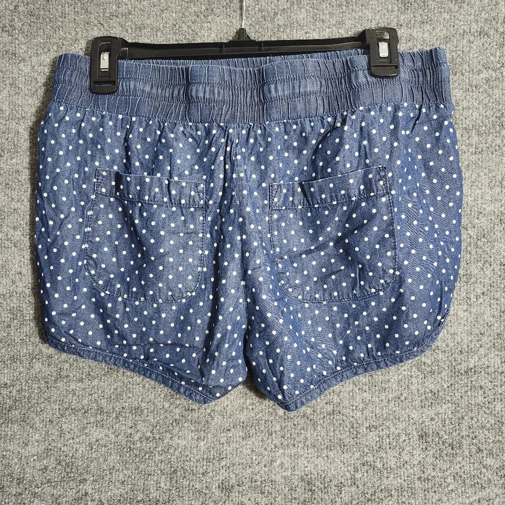 Celebrity pink women's shorts size S blue and white polkadot elastic waist - Picture 4 of 6